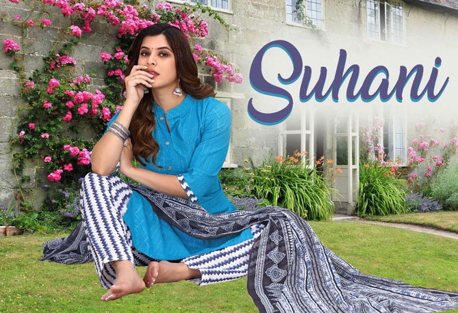 Riyaa Suhani 1 New Cotton Printed Ethnic Wear Kurti Pant With Dupatta Readymade Suit Collection